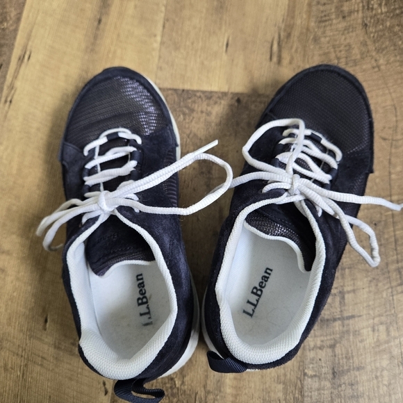 L.L. Bean Womens 6.5m Navy and White Sneakers - Picture 5 of 11